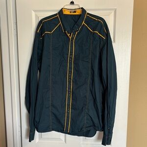 Coofandy men’s blue long sleeve button down shirt size XXXL